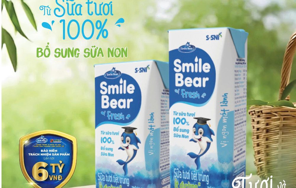 Smile Bear Fresh - sữa tươi tiệt trùng ít đường bổ sung sữa non